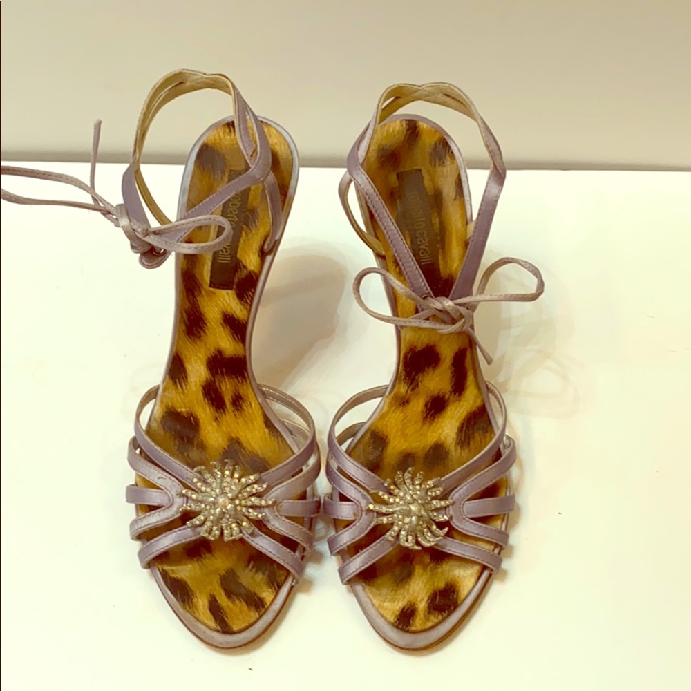 Roberto Cavalli lavendar strappy heels 9 1/2